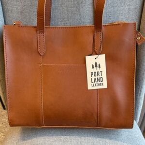 Portland Leather Honey East-West Large Lola Tote Bag